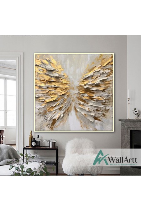 Golden Wings 3d Heavy Textured Partial Oil Painting